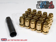Gold Spline Wheel Nuts x 20