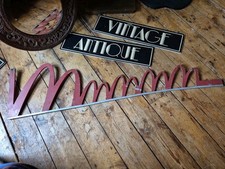 Antique old salvaged advertising advertisement McDonald's metal M sign 