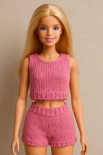 Knitting Pattern Only - Fits all Barbie Sindy Doll’s Clothes Crop Top & Shorts