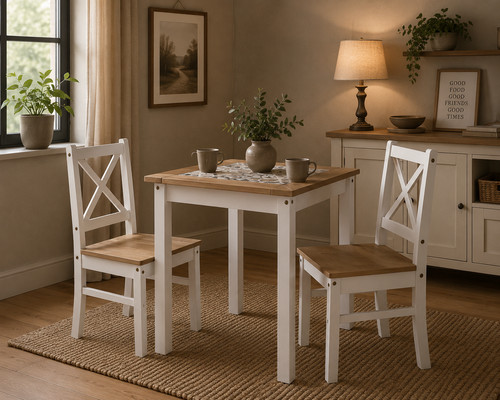 White distressed waxed pine - &,