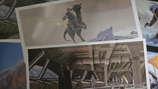 Damaged Vintage 1980s Star Wars Ralph McQuarrie Prints Darth Varder & Skywalker
