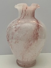 12” Slivertri Creazioni Arte Murano Hand Blown Large Art Glass Vase Italy