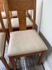 Next 6 wooden dining chairs cream cushion used