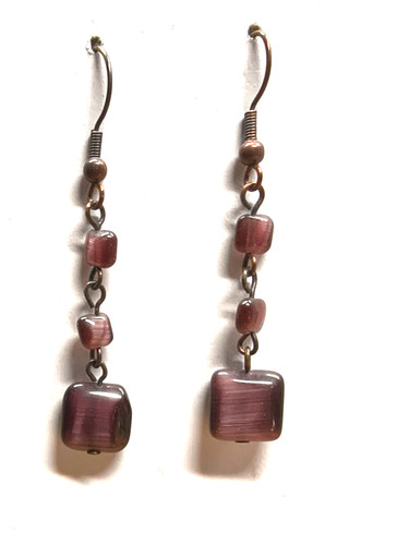 Purple glass cat eye - purple,