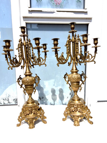 Pair large heavy - pair, ornate