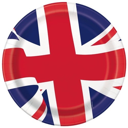 Union jack round paper plates - union,