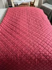 Laura Ashley Embroidered Quilted Double Bedspread In Cranberry 200 Cm