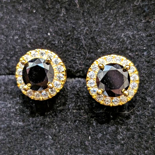 2ct black moissanite earrings - black,