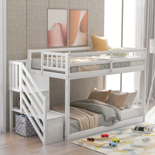 Twin over wood floor - over, bunk
