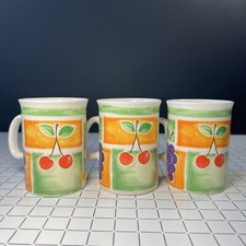 Vintage Rayware Mugs Fruit