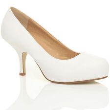 NEW WOMENS LADIES MID HEEL CASUAL SMART WORK PUMP COURT SHOES SIZE 3-8