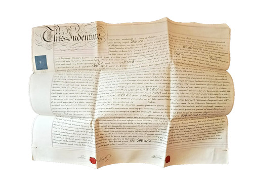Victorian vellum indenture - vellum,