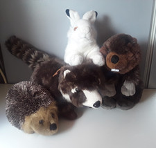 Wildlife Soft Toy Bundle Coatimundi Beaver Snow Hare and Hedgehog  Plush