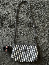 Kipling Crossbody Small Bag Black White Davina Monkey Charm
