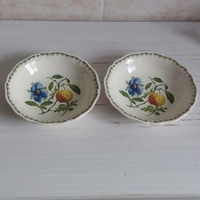 Spode Victoria Bowl X2 Anemone Apple Ceramic D 16.5cm Dessert Pasta Soup Retro