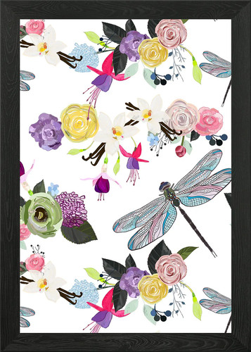 Hand drawing flowers framed - flowers,