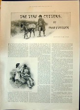 Antique Old Print 1897 Turf Cutters Shan Bullock Wal Paget Illustration Story