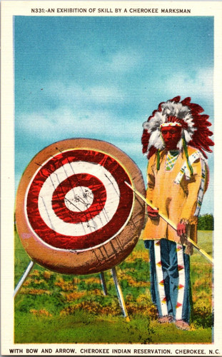 Vtg postcard cherokee - vtg,
