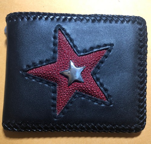 Short black cowhide bifold - short,