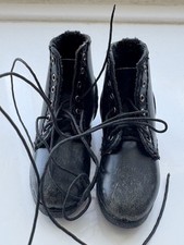 Dragon Action man black modern Leather Boots 1/6