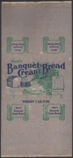 Vintage bread wrapper HUNTS BANQUET CREAM BREAD table setting pictured unused