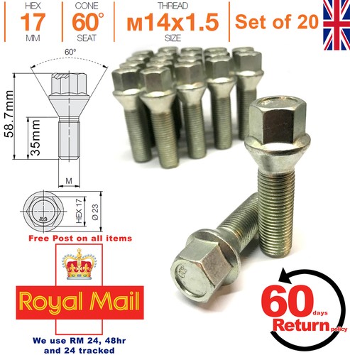 Car alloy wheel bolts m14x1 - car,
