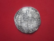Huge Charles 1st silver hammered Shilling M .M Anchor on Side.