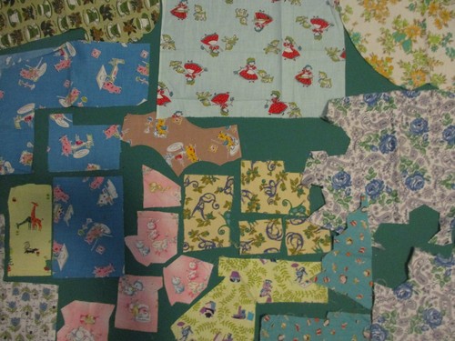 Vintage cotton 1930s fabric - cotton,