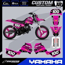 YAMAHA PW 50 GRAPHICS KIT PEEWEE GRAPHICS MINI BIKE GRAPHICS M/MILK BLK/PINK