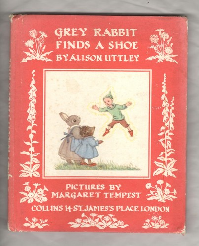 Grey rabbit finds shoe by - grey,