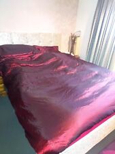 M&S KINGSIZE DUVET BEDDING SET VGC MAROON  Sequins X2 Pillowcases Matching 