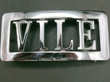 VILE Chrome Novelty Belt Buckle Patent Pending – Vintage Unworn
