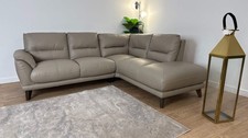 DFS Fargo Leather Corner Sofa in Taupe