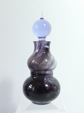 Purple Lilac Glass Perfume Bottle with Swirl Pattern