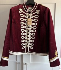 Boden burgundy velvet military