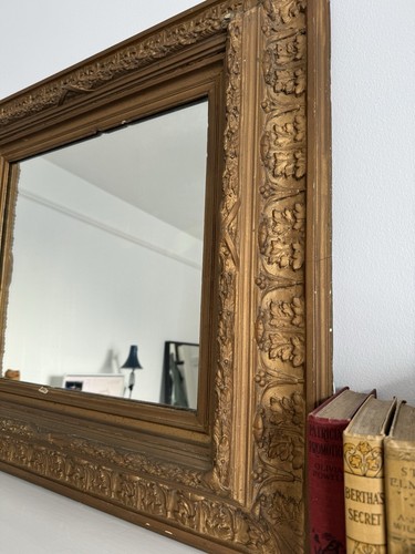 Antique victorian gilt mirror - victorian,