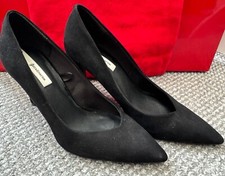 Stradivarius Black Faux Suede Court Shoes /Heels Size EU35