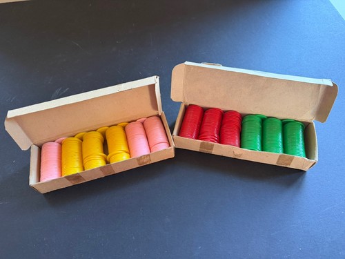 Vintage plastic poker chips - vintage,