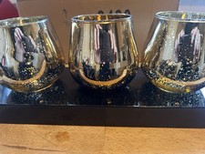 3-Piece Gold Mercury Glass Tea