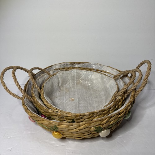 Vintage nesting baskets woven - baskets,