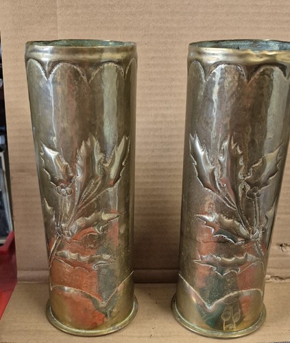 Ww1 pair trench art tall - ww1,