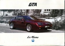 Alpine GTA Le Mans + Renault Performance Centres insert UK market 1990 brochure