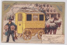 909074 Embossed Postcard Merry