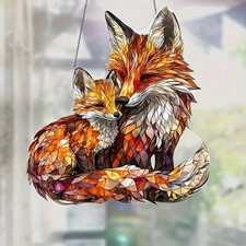 Fox Cub Suncatcher Stained