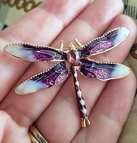 Purple dragonfly crystal - purple,