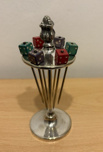 Art deco silver plated dice - art,