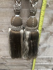 One Pair Luxury Large Pendant Curtain Tassel Tie Backs Bronze Beige (Bx1r Unused