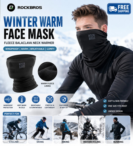 Rockbros winter cycling - winter, face