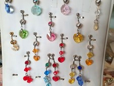 Joblot of 20 mixed color made with Swarovski crystal Surgical Steel  Belly Bars