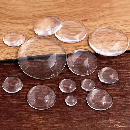 Round clear glass cabochons - clear,